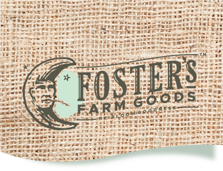 Foster's logo on a burlap pattern